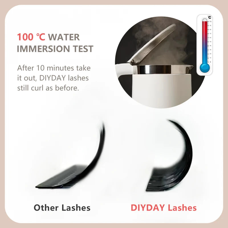 DIYDAY YY Shape Eyelash Extensions C D L LU Curl Brown Lashes Natural Soft Premade Volume Fans Two Tips Y-Shaped False