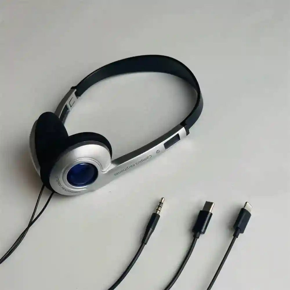 Y2K Wired Retro Headphones - Over-Ear Stereo Headset with Mic Tidesmit
