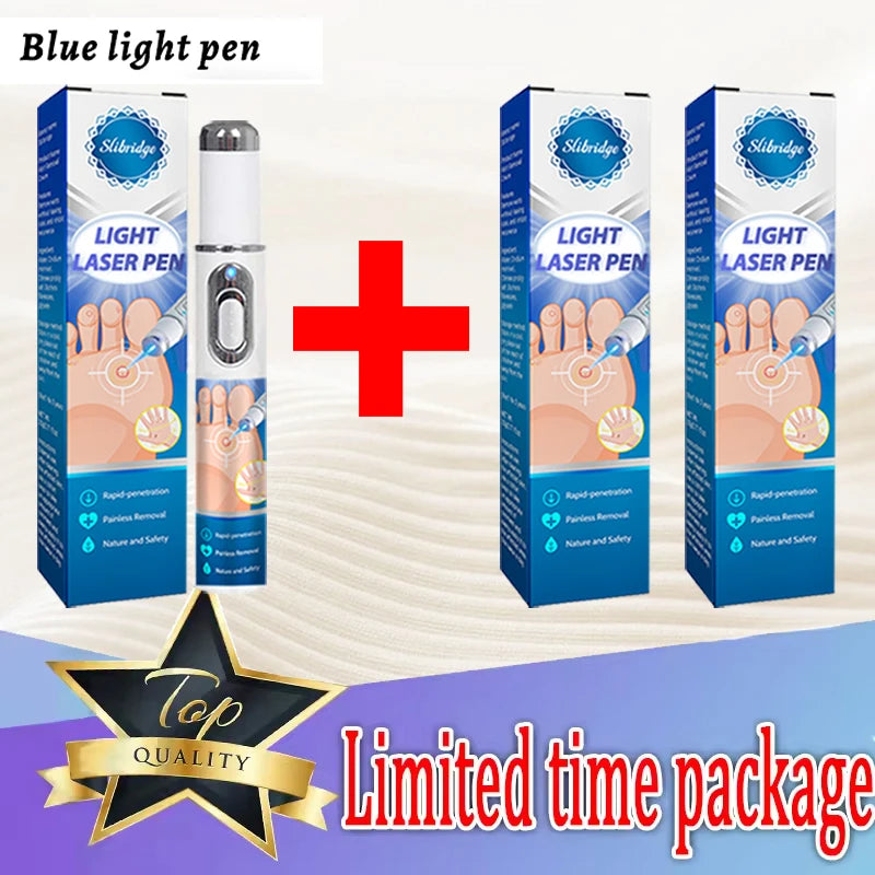 2-in-1 blue light laser pen for painless skin tag, wart, and mole removal on face, neck, hands, and feet.