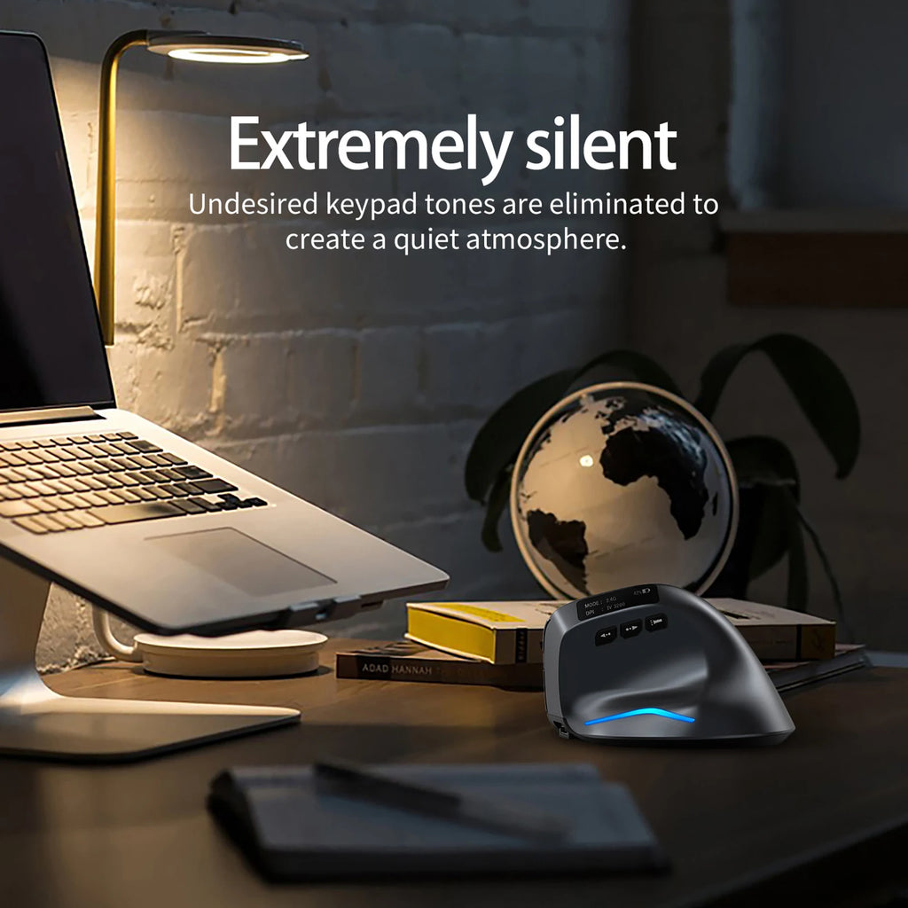 ZELOTES F-26C Mouse Rechargeable display dual-mode wireless mouse with silent 2.4GHz BT gray mouse