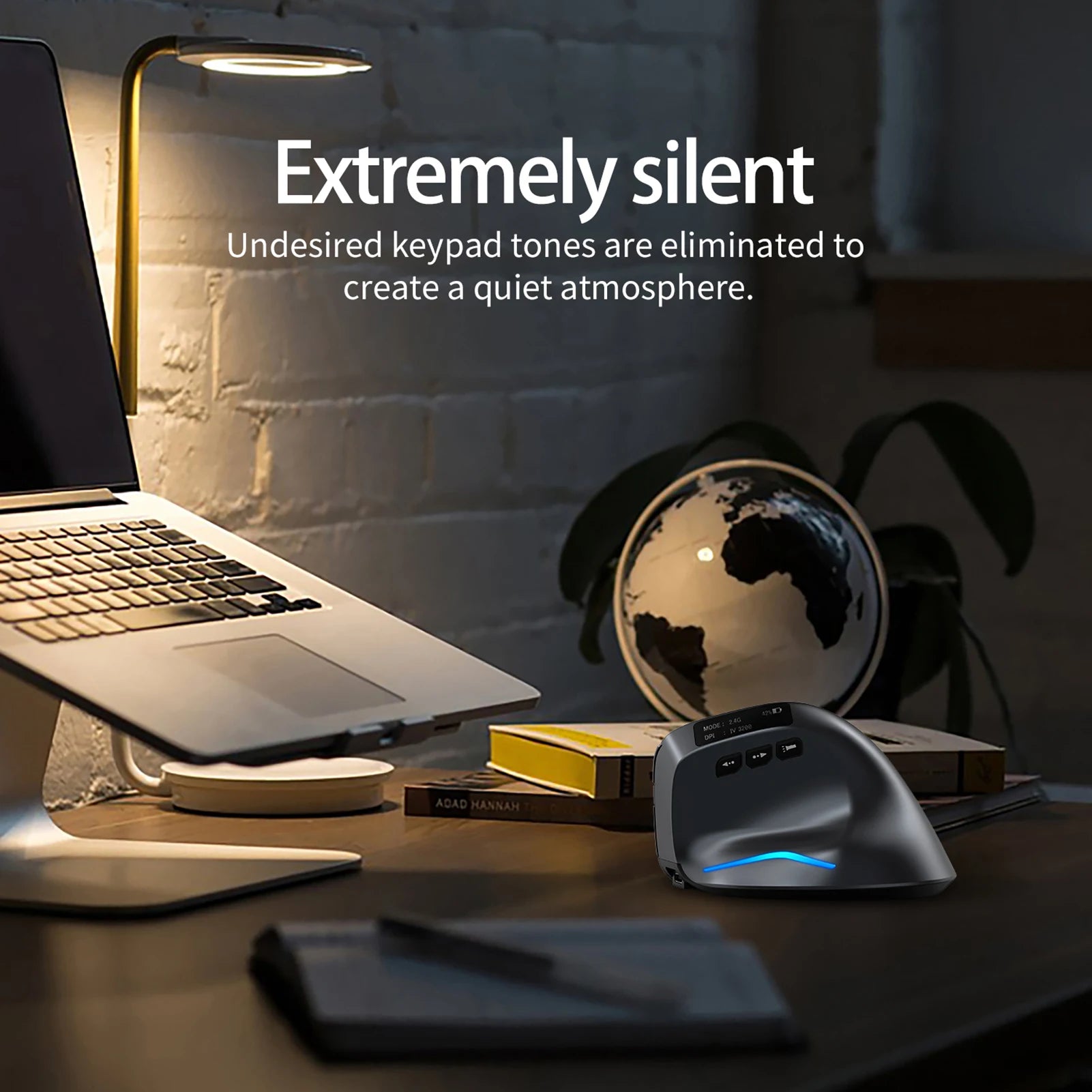 ZELOTES F-26C Mouse Rechargeable display dual-mode wireless mouse with silent 2.4GHz BT gray mouse