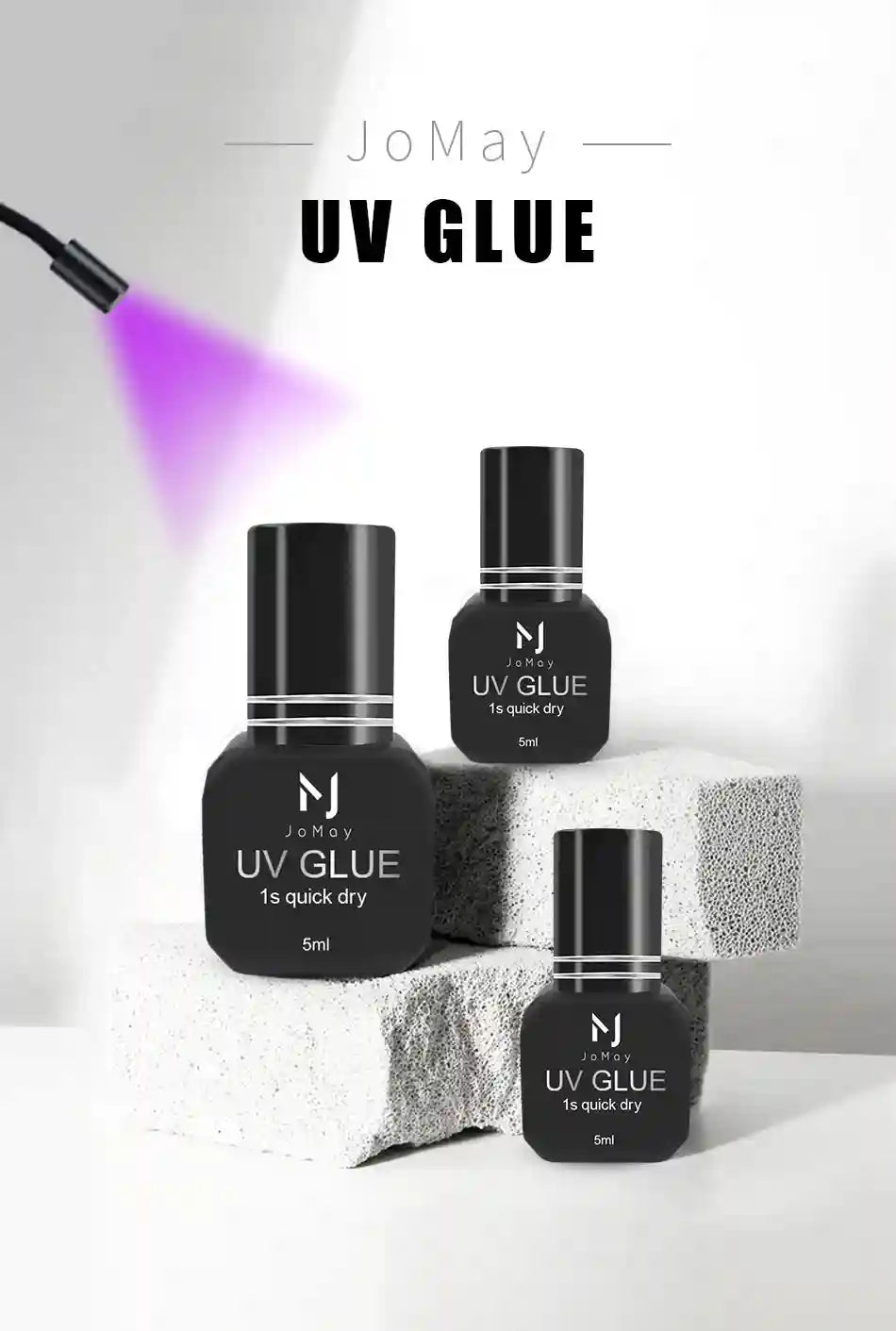 UV Eyelash Extension Glue 5ml - 0.1s Fast Dry Strong Hold Eye Massage Instrument Tidesmit
