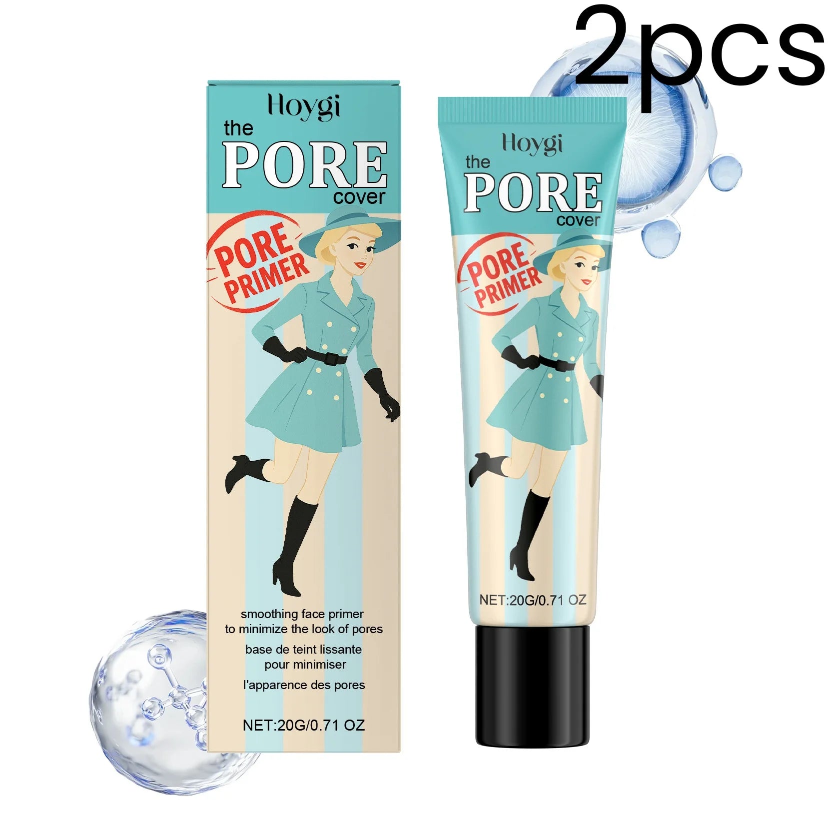 Tidesmit Hoygi pore primer for face makeup showing smoothing fine texture and oil control properties