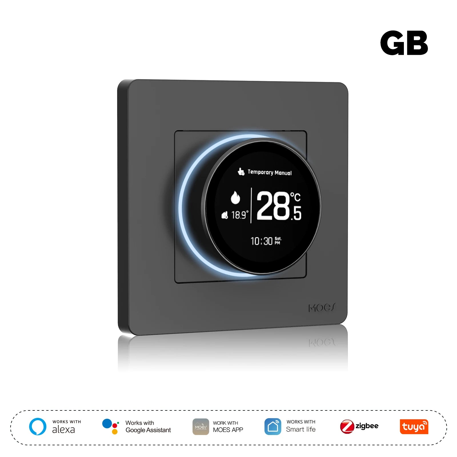 ZigBee Smart Knob Thermostat for Water Boiler Heating Systems Electric Heat GY Tidesmit