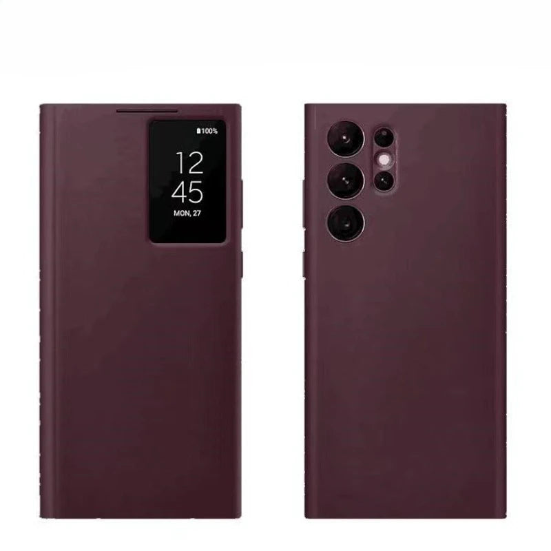 Samsung Galaxy S22 Ultra Flip Case - Slim Shock-Absorbing Mirror Cover Tidesmit
