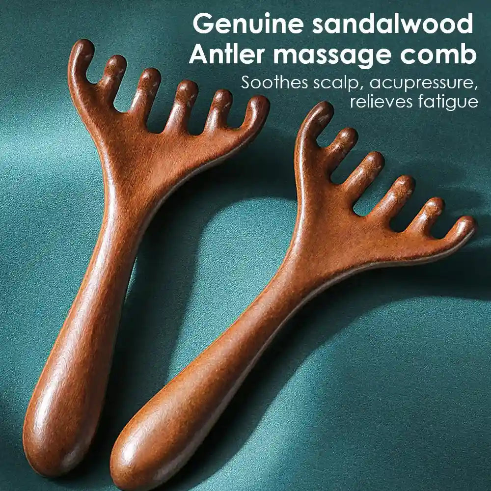 Sandalwood Facial Meridian Comb for Lymphatic Drainage | Tidesmit Massage Roller Tidesmit