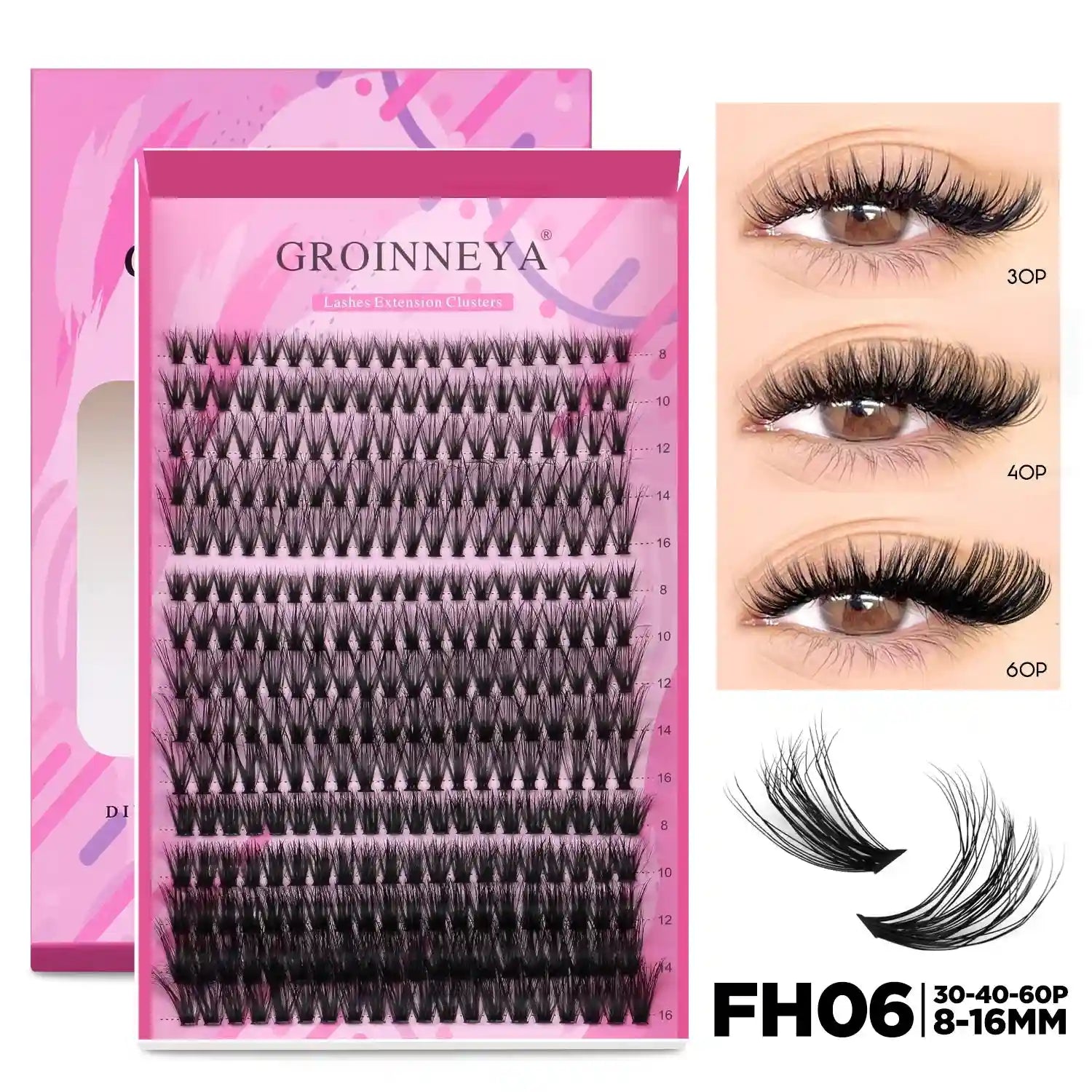 DIY Lash Extension Kit with Bond and Seal - Pro Cluster Set Lip Care Lash-FH06 Tidesmit