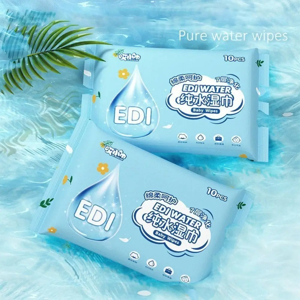 10Pcs/Pack New Spunlace Nonwoven Fabric Baby Wipes Portable Extractable Water Tissue EDI Pure Water Disposable Wet Wipes