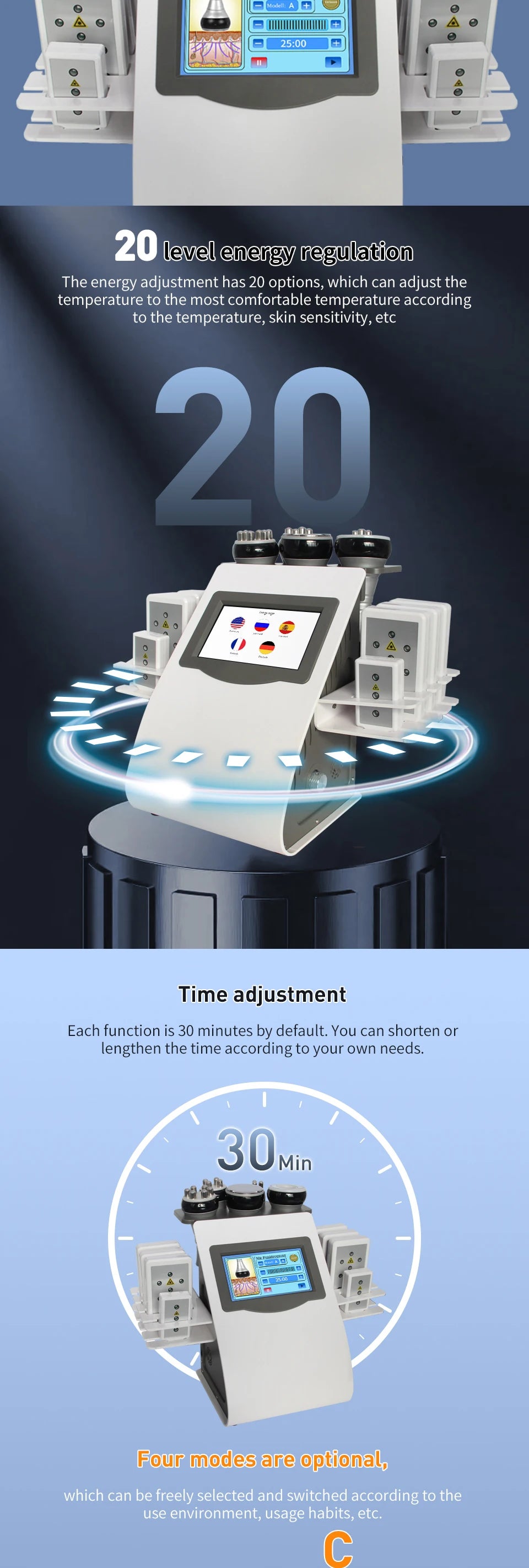 Ultrasonic Cavitation Machine for Body Sculpting and Firming Tidesmit Body Shaping Massage Equipment Tidesmit