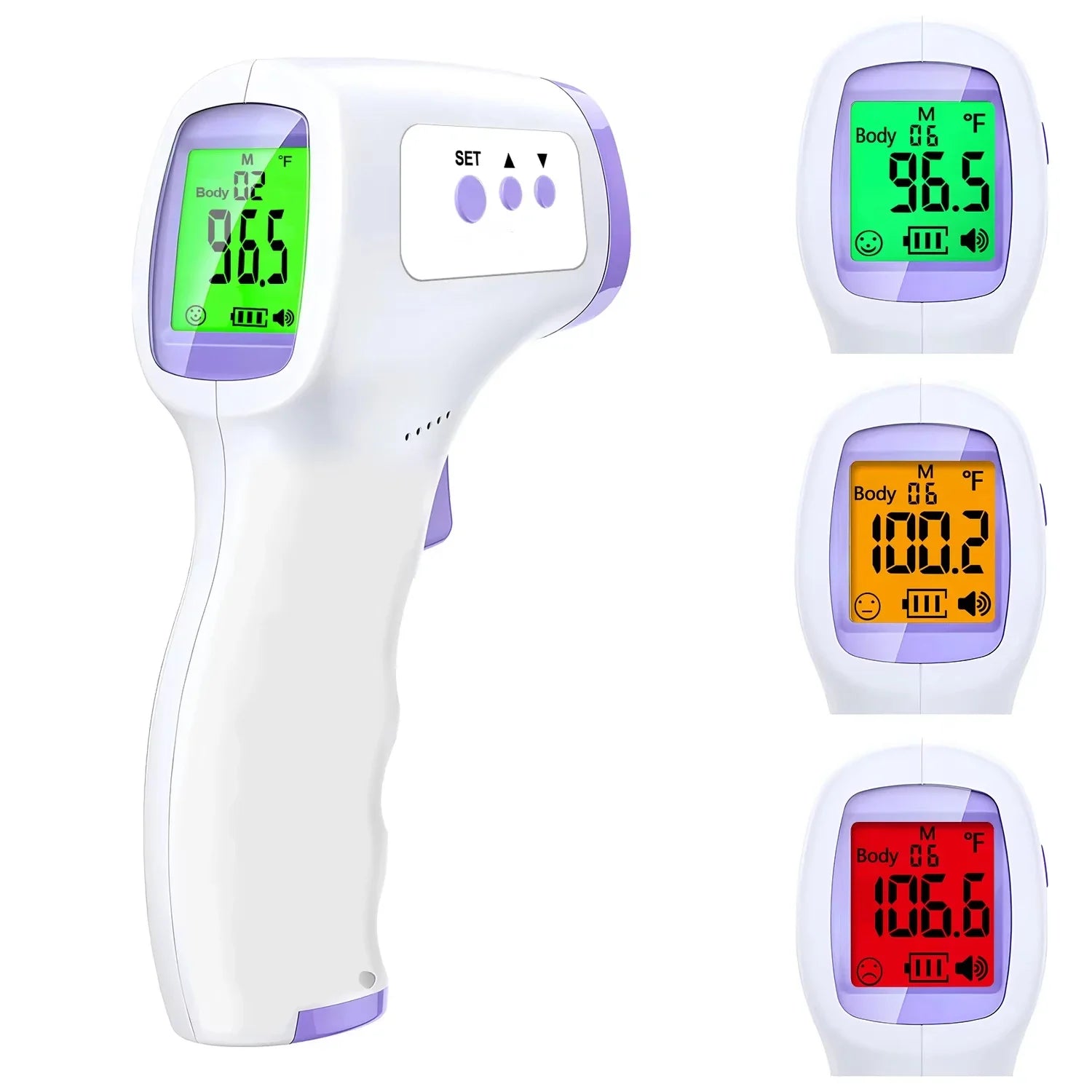 Medcial Forehead Thermometer Fingertip Pulse Oximeter Monitor Blood Oxygen Saturation Meter Pulse Oximeter USB Rechargeale