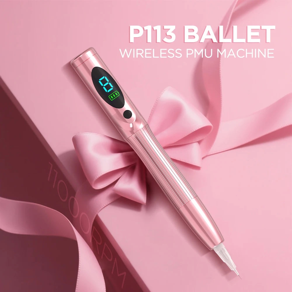 Wireless PMU Machine for Eyebrows - Pink Professional Microblading Pen Permanent Makeup Machines Tidesmit