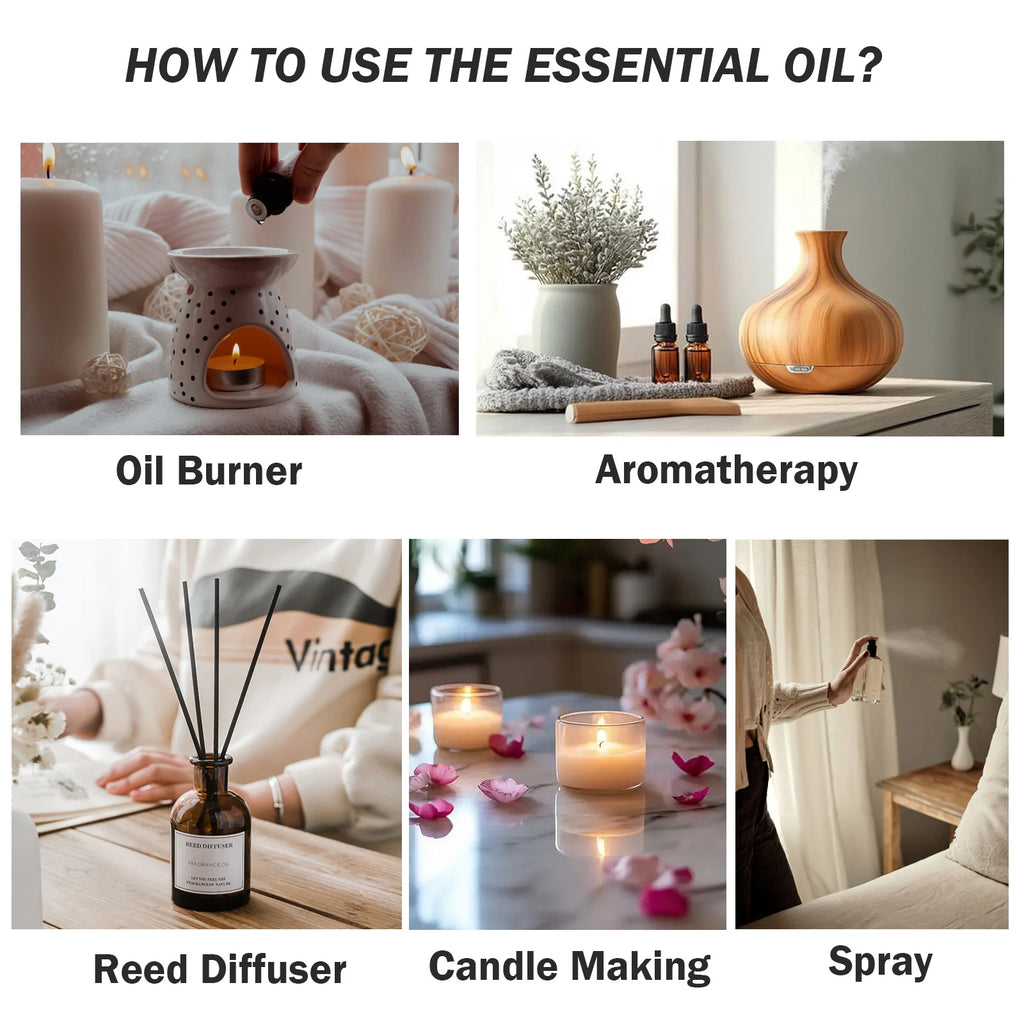 PHATOIL 100ml Lavender Peppermint Lemon Eucalyptus Lemongrass Essential Oil Natural Plant Pure Essential Oils For Diffuser