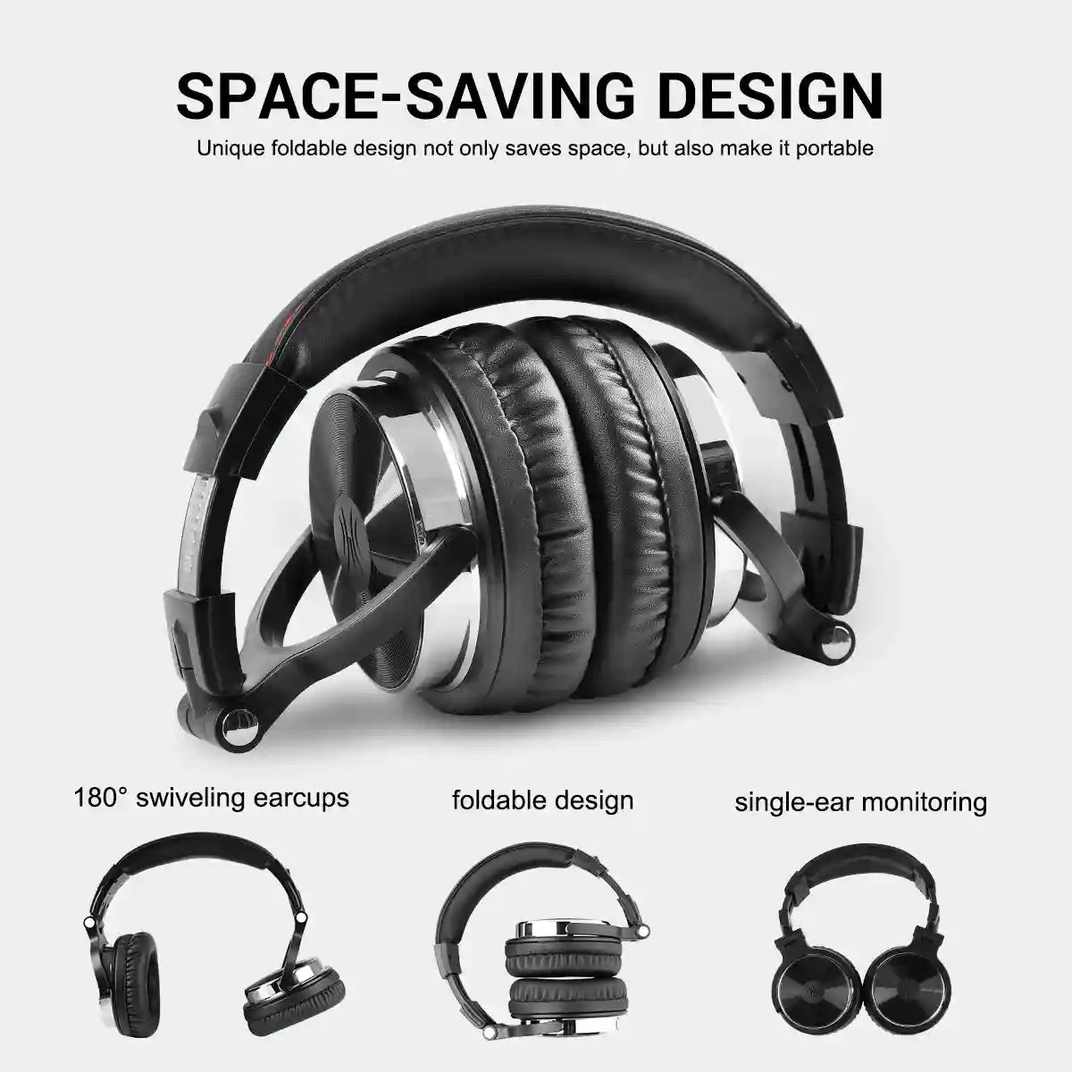 Over-Ear Wired Studio Monitor Headphones with Mic - Tidesmit Tidesmit