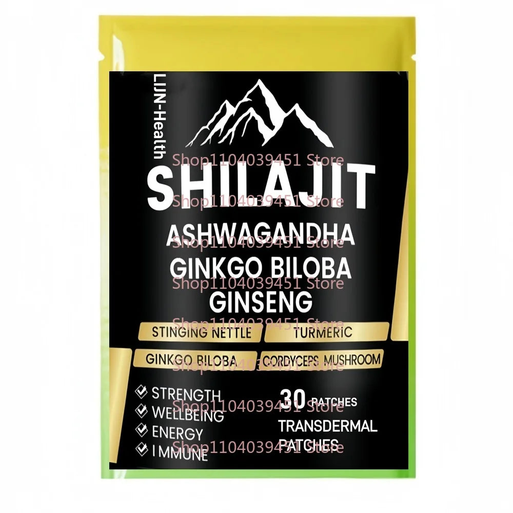 30 Patches Shilajit Transdermal Patches for Men & Women with Ashwagandha Supports Vitality and Wellness
