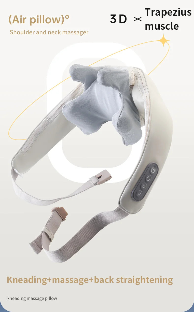 Cordless Deep Tissue Neck and Shoulder Massager with Heat Therapy Back Massage Instrument Tidesmit