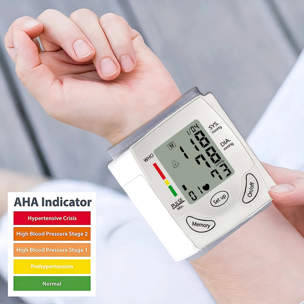 Digital Wrist Blood Pressure Monitor Medical Upper Arm Sphygmomanometer Automatic Tonometer Blood Pressure Meter