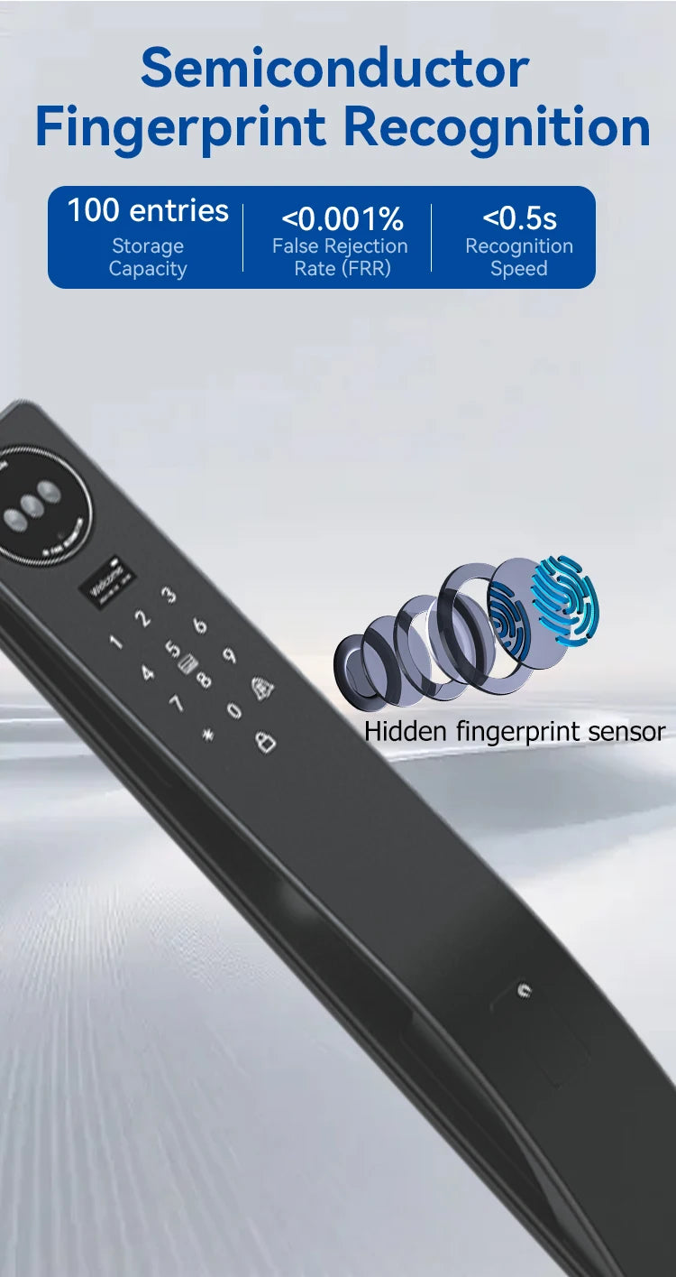 Smart Door Lock Tuya Wifi Smart Fingerprint Cerradura Inteligente Digital Safe Door With Camera Lock For Home