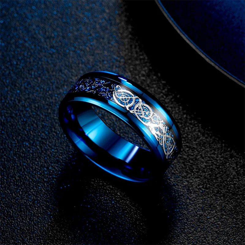 Smart Health Ring - 8mm Stainless Steel Biometric Fitness Tracker Blue Tidesmit