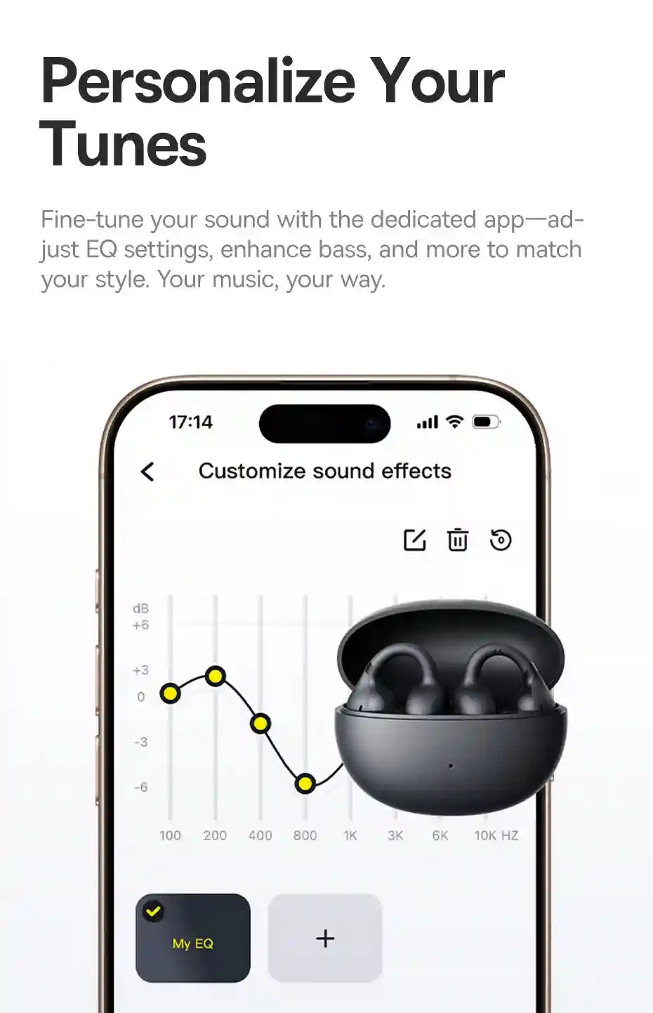 Tidesmit Open Ear Wireless Earbuds – Secure Clip-On Sports Headphones Tidesmit