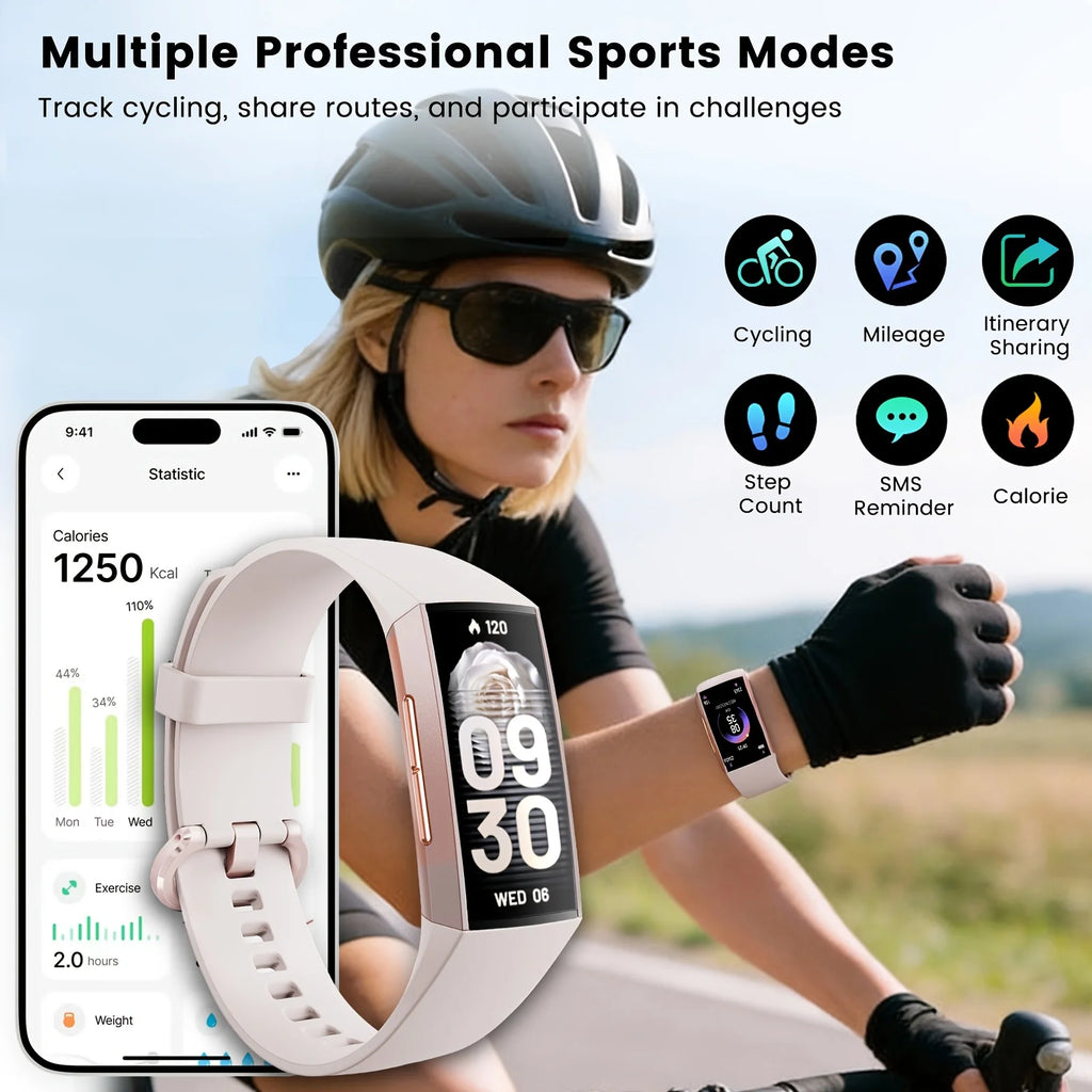 C81 Fitness Band, 1.1-inch AMOLED display smartwatch, IP68 water-resistant pedometer, suitable for both men and women.