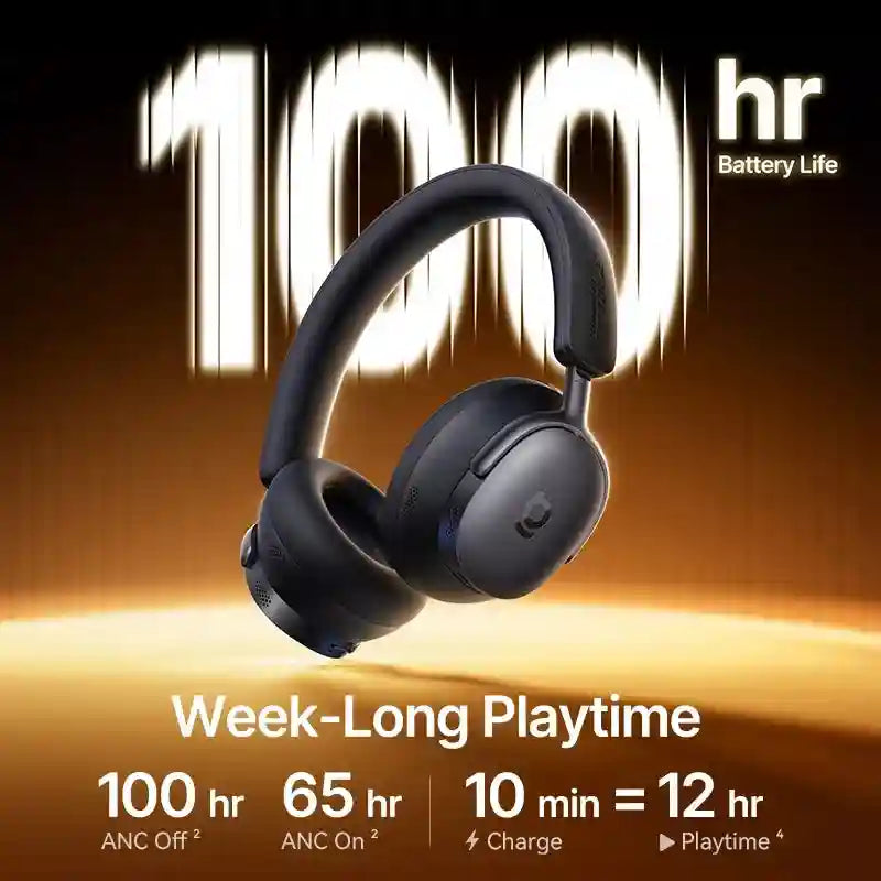 Wireless Noise Cancelling Headphones: 100Hr Playtime - Over-Ear ANC Tidesmit