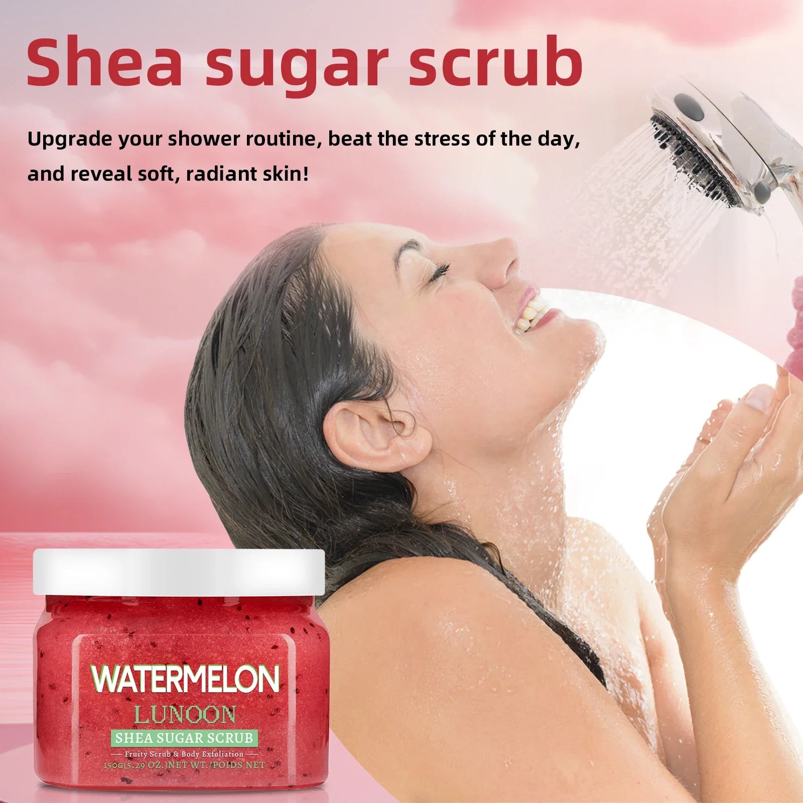 Watermelon Shea Sugar Scrub | Smoothing Body Exfoliator - 150g Scrubs Treatments Tidesmit