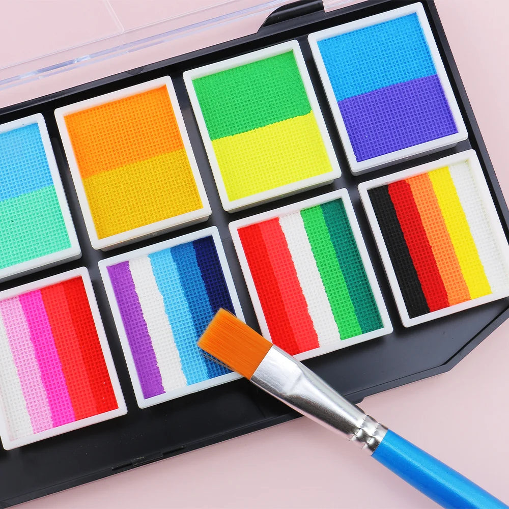 Tidesmit 12 color water-soluble face and body paint palette swatch for Halloween and cosplay makeup looks