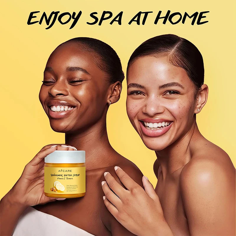 Underarm Detox Scrub Turmeric Vitamin C Dark Spot Armpit Remover Body Deodorant Even Skin Tone Exfoliating Body Scrub Lotion