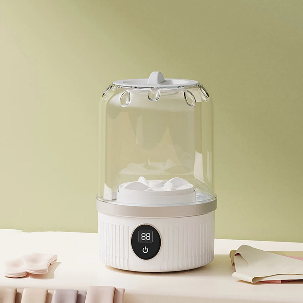 Tidesmit 1L portable mini underwear washer showing wireless rechargeable design for washing socks and small laundry