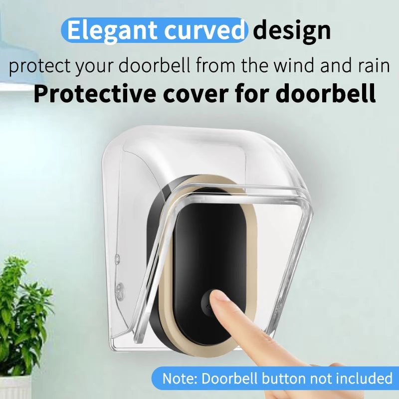 CACAZI Waterproof Cover For Wireless Doorbell Button Smart Ring Chime Button PC Transparent Outdoor Rain-cover Home Case New