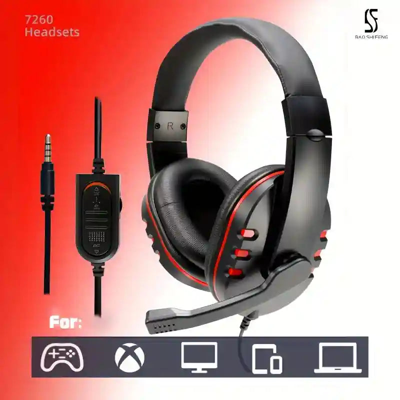 Wired Over-Ear Headset with Microphone for Professional Work Calls Red Tidesmit
