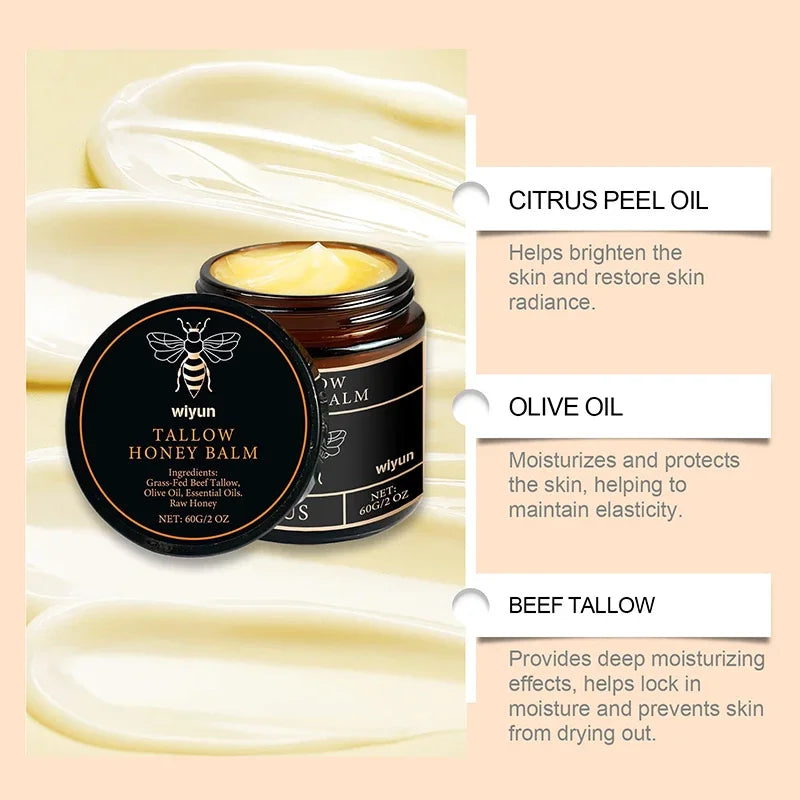 1/3/5pcs Beef Tallow Honey Cream Brand Facial Care Moisturizing Smooth Skin Light Non-greasy Cream Gentle Hydrating Moisturizer