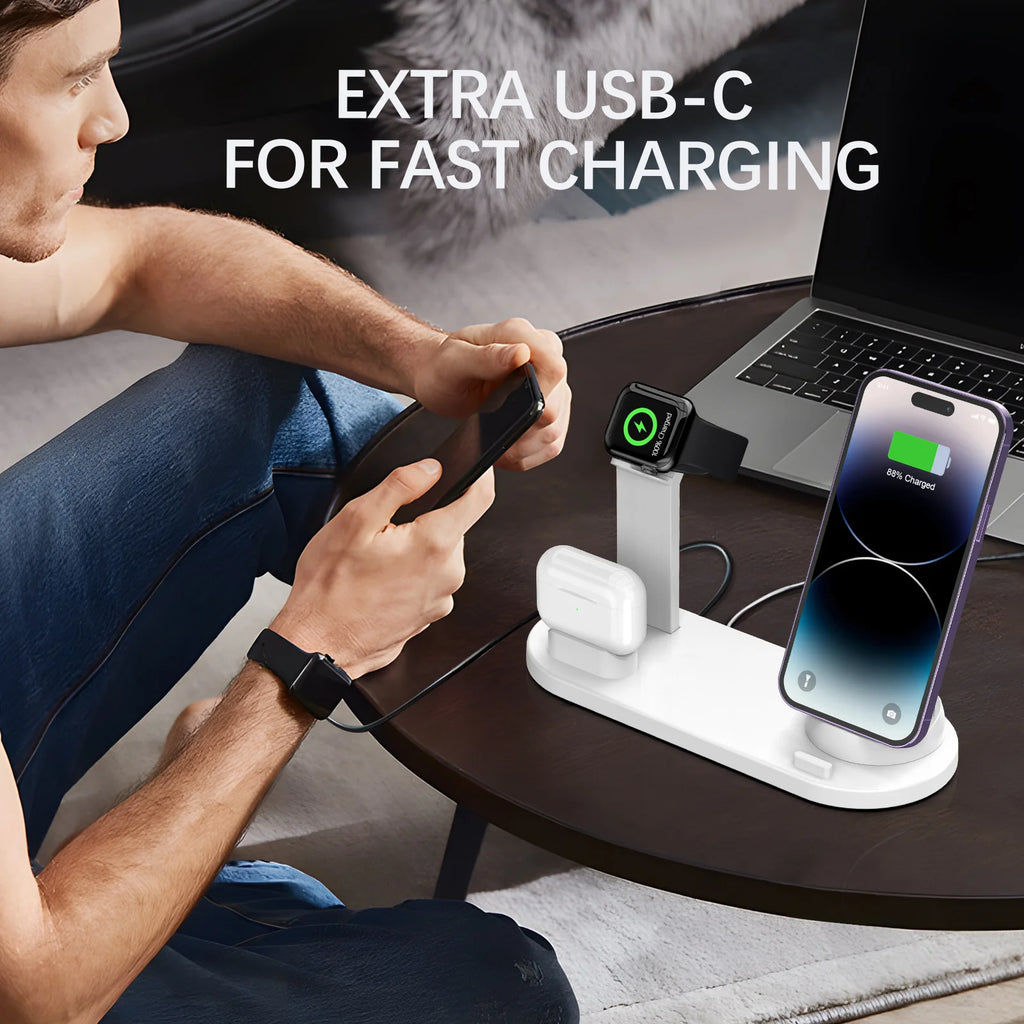 Wireless Charger for iPhone 17-12 & AirPods, Qi Certified Multi-Device Pad Tidesmit