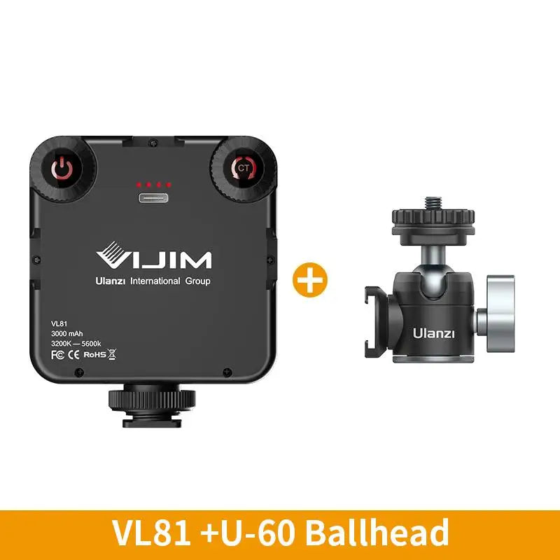 LED Video Light Dimmable Vlog Panel | 3200-5600K Adjustable Color China Mainland VL81 U-60 Tidesmit