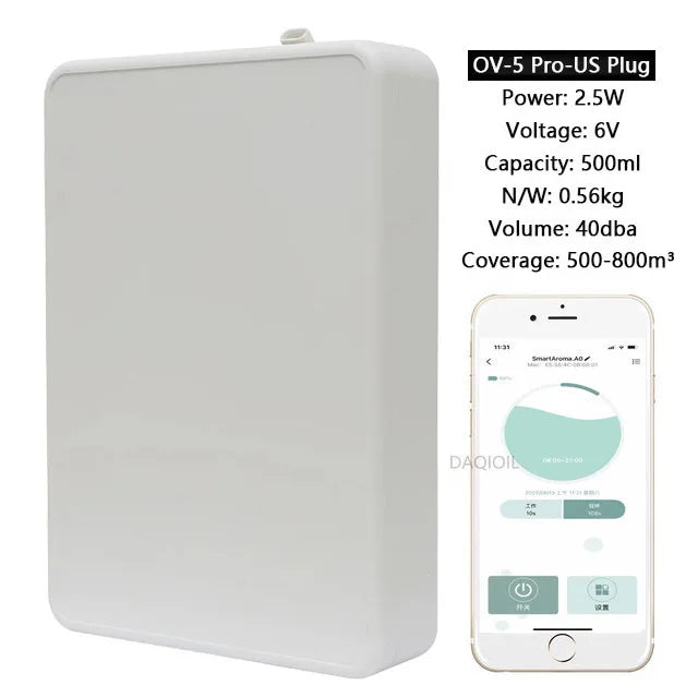 Smart Aroma Diffuser Wall Mounted Essential Oil Diffuser  APP Control Fragrance Diffuser Big Coverage Scent Machine Hotel Home