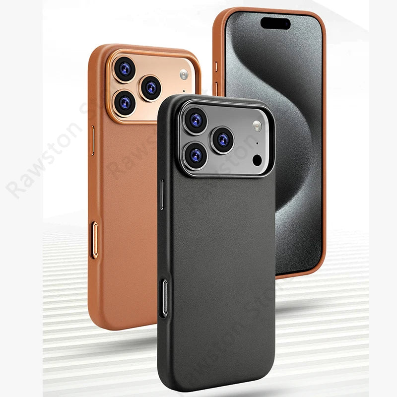 MagSafe Leather Phone Case for iPhone 17 Pro - Slim Shock-Absorbing Cover Tidesmit