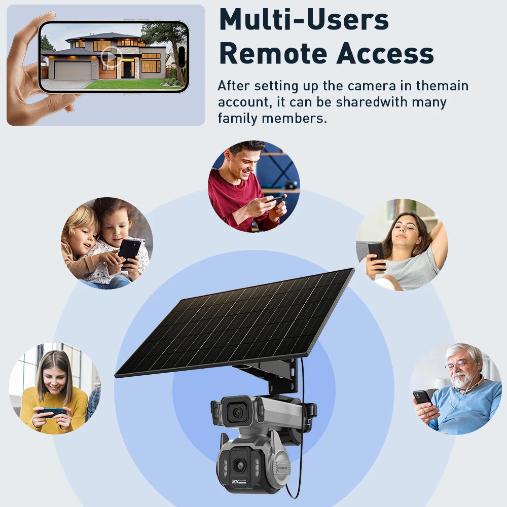 LS VISION AOV AI Tracking Outdoor Surveillance Camera 12X Optical Zoom Cctv Camera 4G Cloud SIM Dual Screen  24/7 Video Record