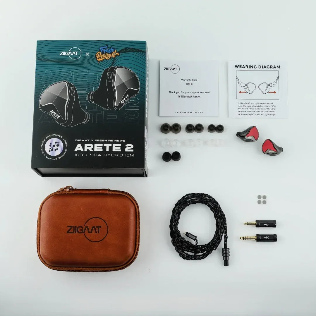 ZiiGaat Arete II Hybrid IEMs | 1DD+4BA Professional Monitors | Tidesmit Tidesmit