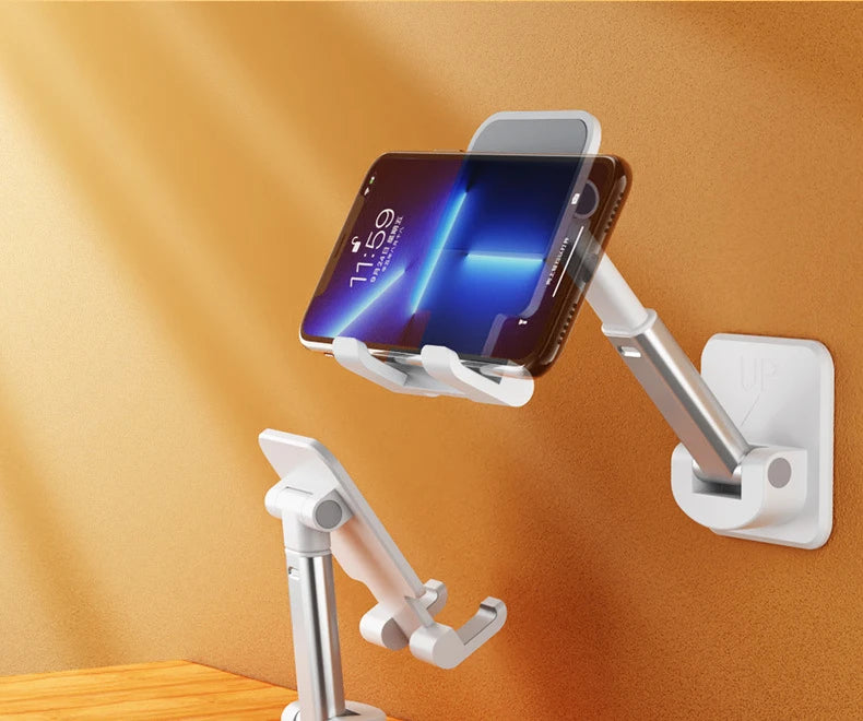Wall Sticker Mount Tablet Stand Stretchable Arm Cell Phone Wall Holder Adjustable Wall Stand for IPad IPhone 4-12inch Universal