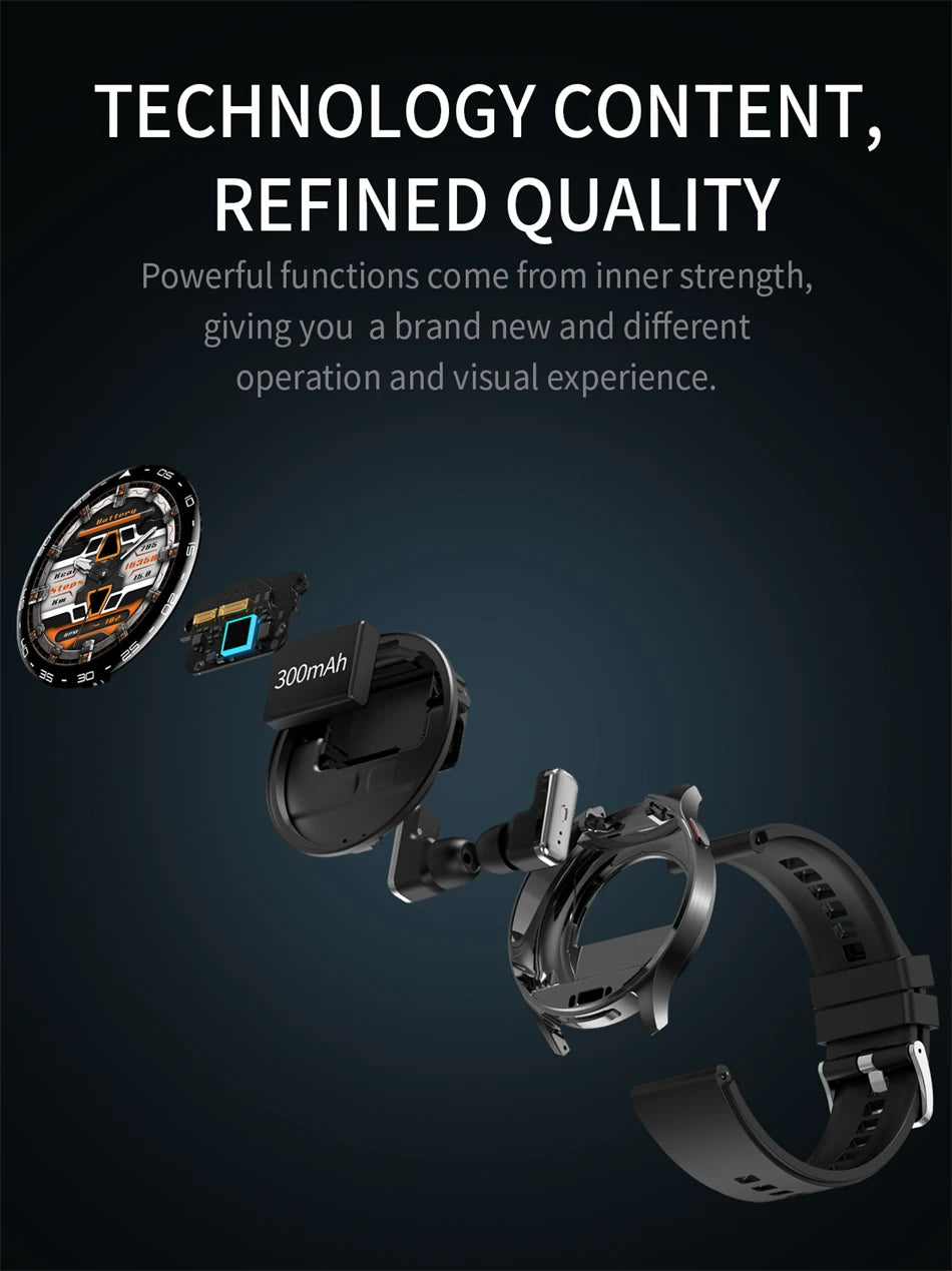 LIGE New 2-in-1 Smart Watch with TWS Bluetooth Earphones Heart Rate Blood Oxygen Monitor New Sport Fitness BT Call Music Watches