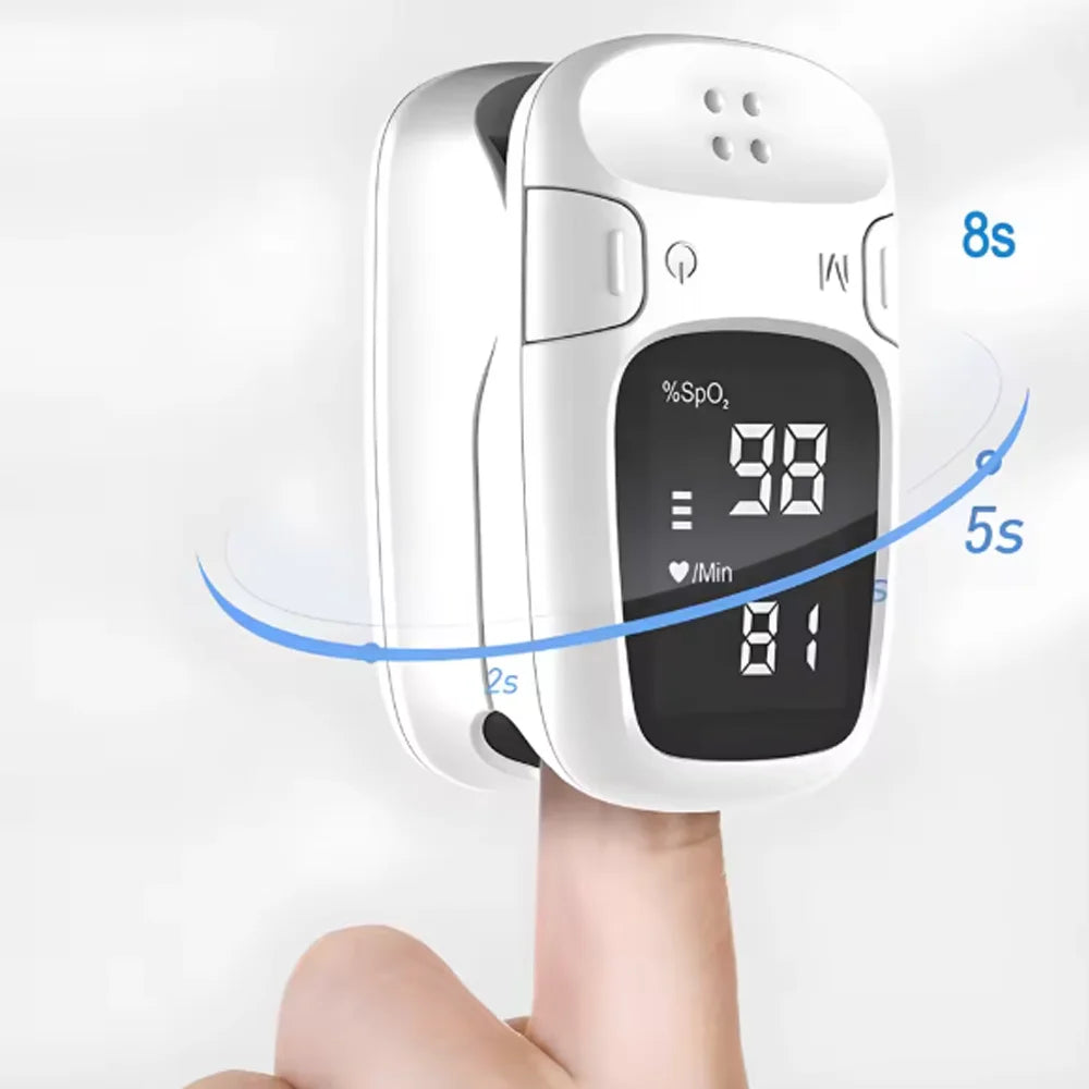 Fingertip Pulse Oximeter SpO2 Monitor Oxygen Saturation Monitor Pulse Rate Measuring Gauge Device Heart rate monitor