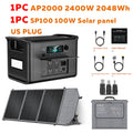 CTOLITY Outdoor Camping AP2000 2400W Fast Charging Portable Power Station SP100 100W Foldable Portable Solar Panel For Home