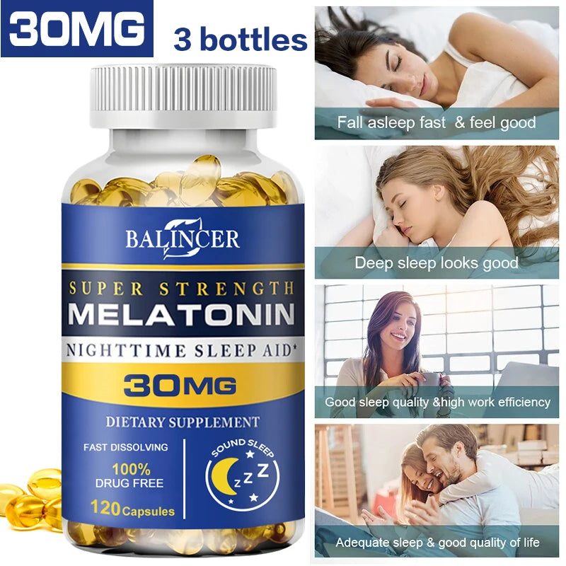 Dietary Supplement To Improve Nighttime Sleep Quality and Improve Insomnia, Reduce Waking Time, Boost Immunity, with Melatonin