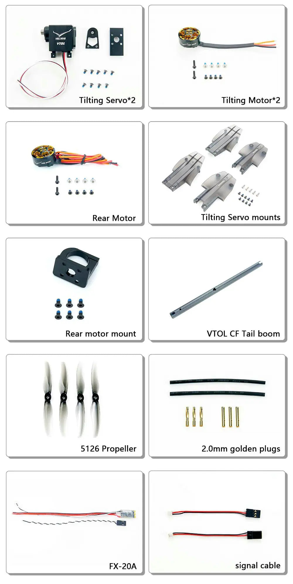 Heewing T1 Ranger VTOL Conversion Kit - EPP RC Plane Model Tidesmit