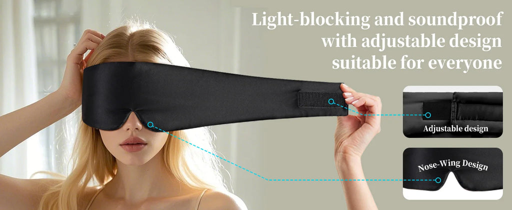 Silk Sleep Mask, Large Eye Cover for Sleeping, Comfortable and Pressure-Free Sleeping Masks for Women Men, Completely Blackout