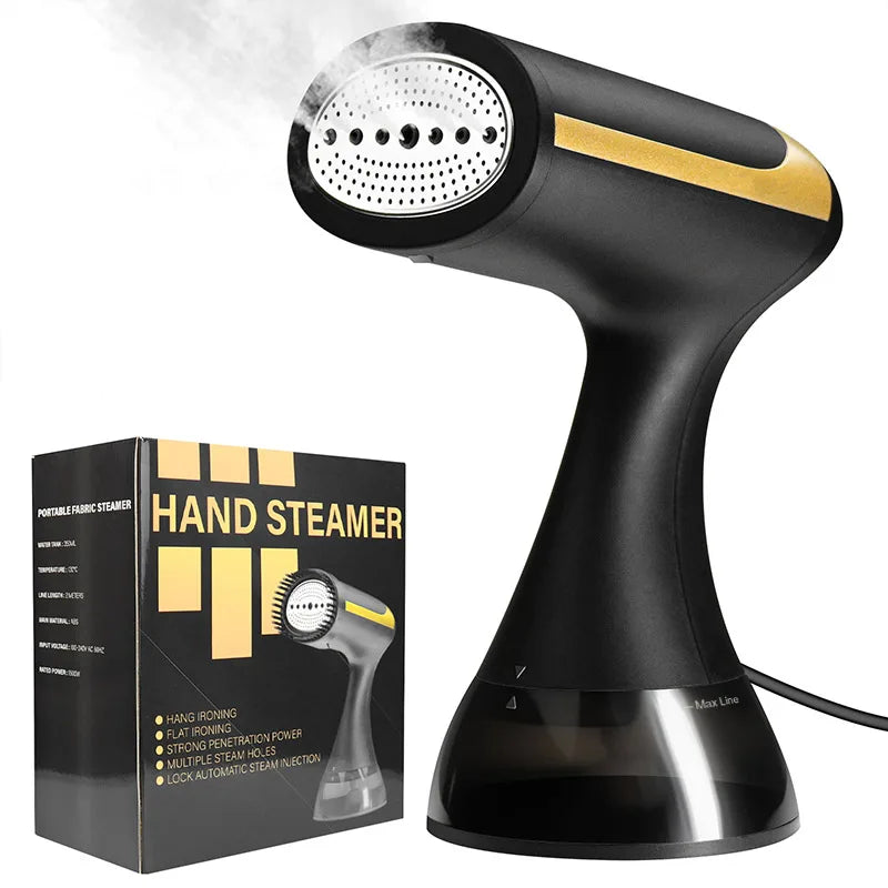 Tidesmit 1500W foldable handheld garment steamer showing compact design and portable heating element for travel