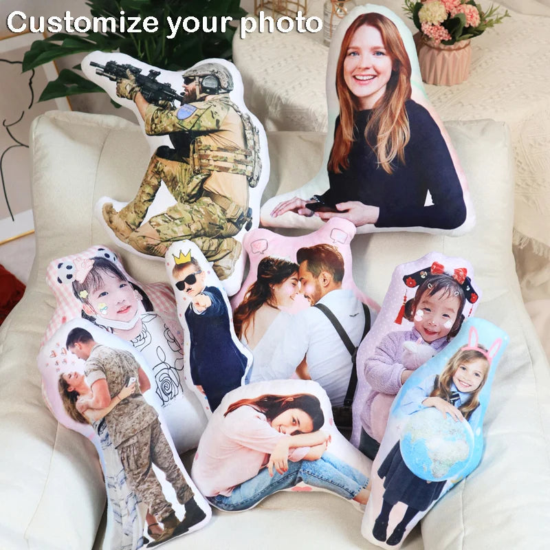 Personalized Photo DIY Humanoid Cushion Couple  Pillow Stuffed Boyfriend Pillow  Custom Father Lifesize Picture Cushion Gift