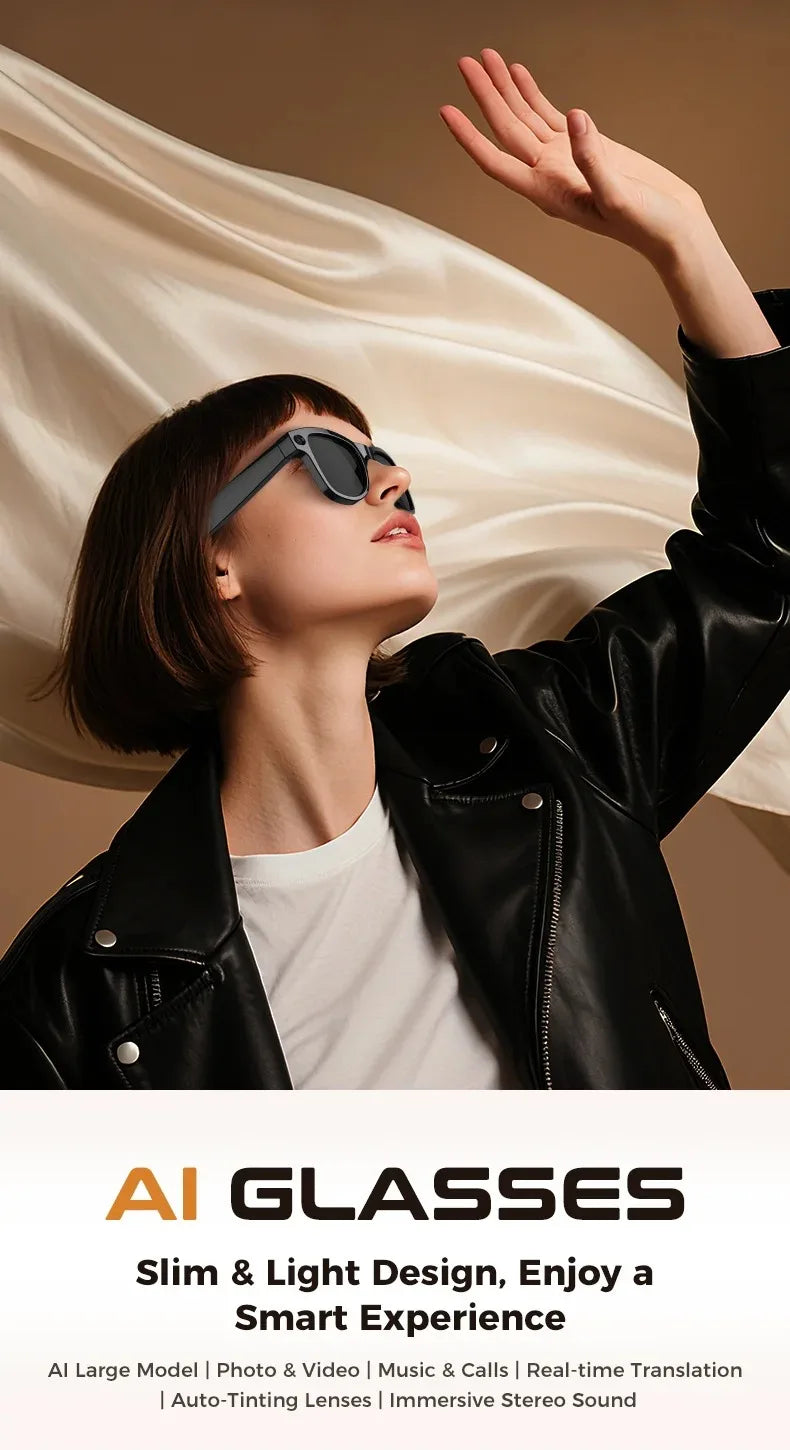 Tidesmit AI Smart Glasses: 4K Camera & Spatial Audio Bluetooth Eyewear Tidesmit