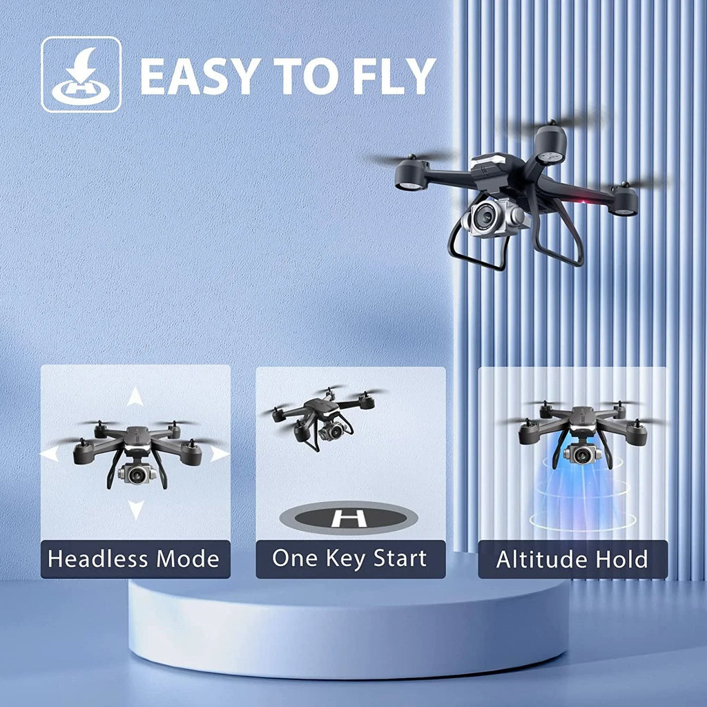 4K Dual Camera Drone: Foldable Beginner GPS Drone with Height Hold Tidesmit
