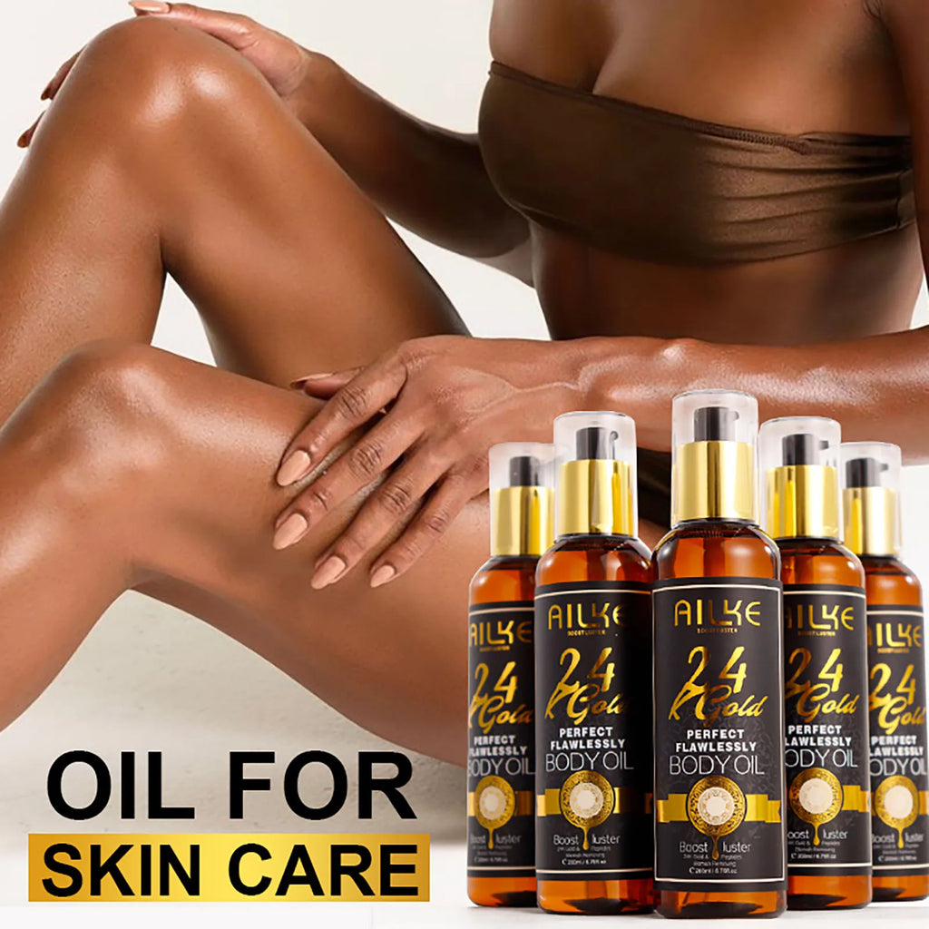 AILKE 24K Glod Flawlessly Skin Care Set, Whitening, Reduce Dark Spots, Pigmentation, Wrinkles, Moisturize, For All Skin Types